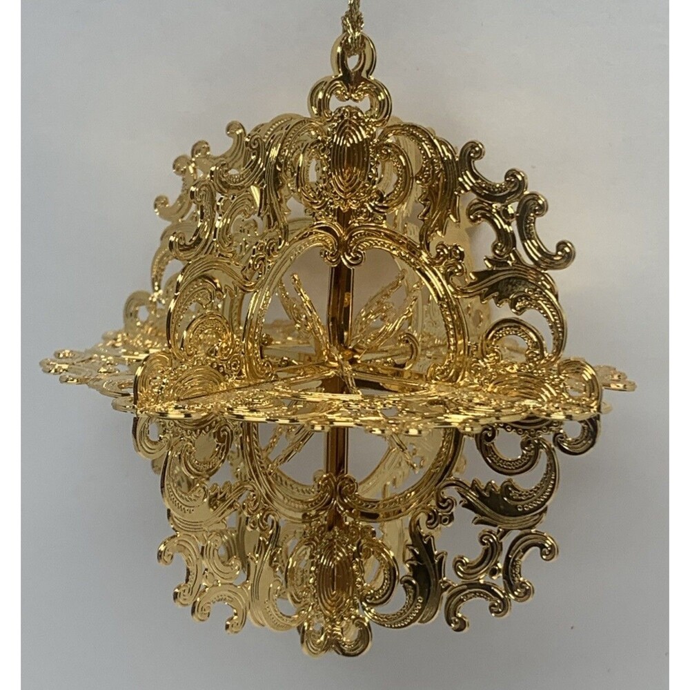 1997 Baldwin Lancaster Snowflake Ornament 24kt Gold Over Brass 3” 3d Holiday